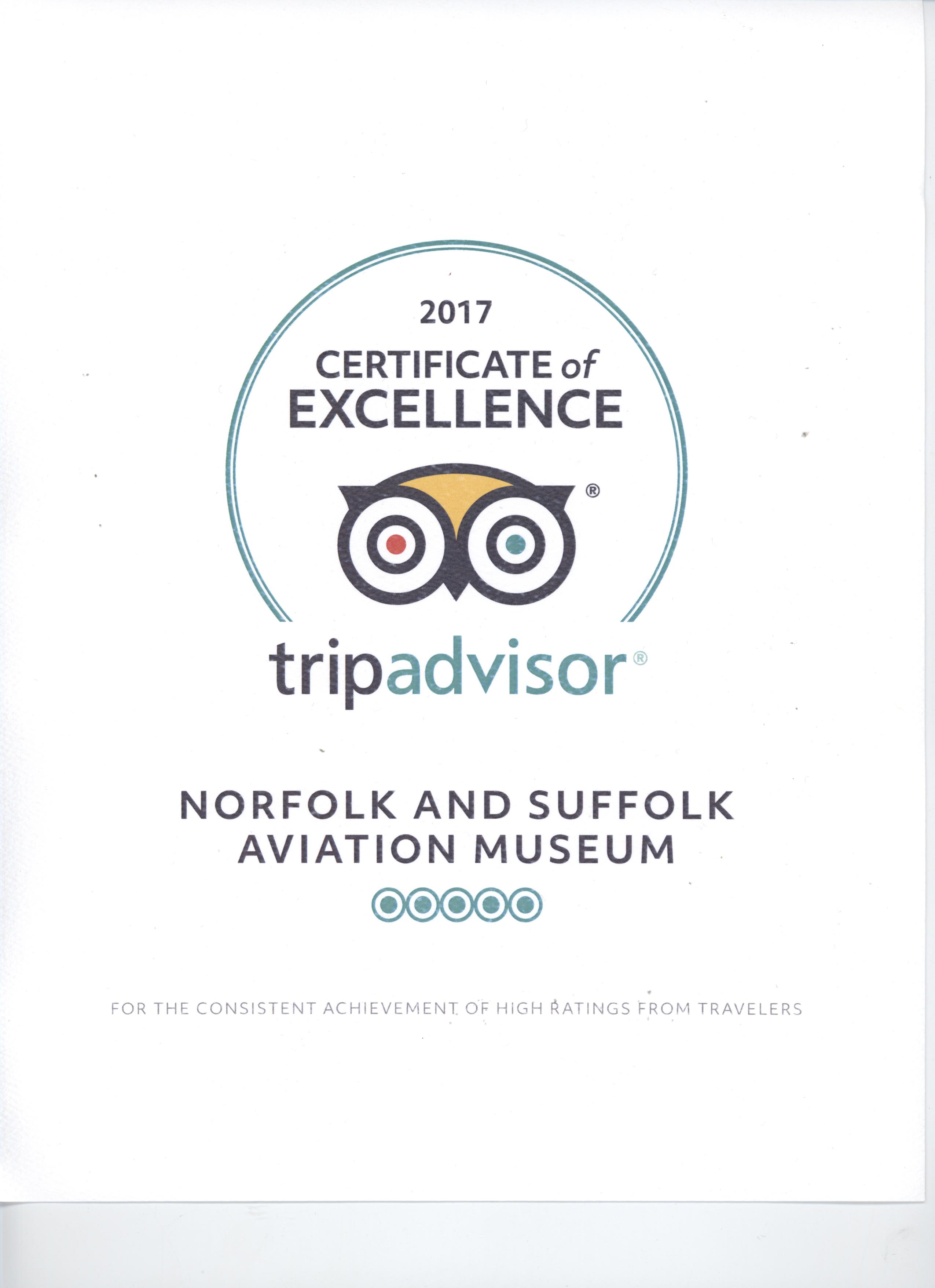 Trip Advisor Certificate of Excellence 2017